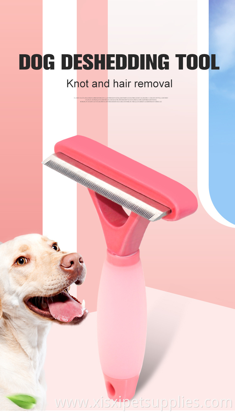 Factory Wholesale Silicone Handle Pet Deshedding Tool Cat Dog Hair Remover Grooming Brush